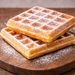 Waffeln mit Puderzucker